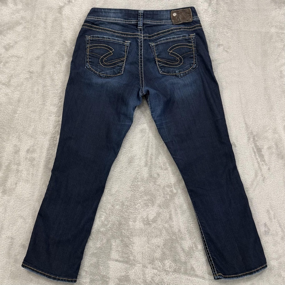Silver Capri‎ Jeans Womens W29 Blue Suki Stretch Curvy Western Contrast Stitch